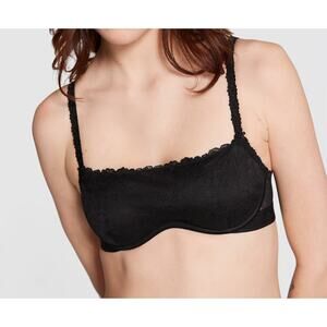 Victoria’s Secret PINK Wink Unlined Scoop Bra Black Lace XS